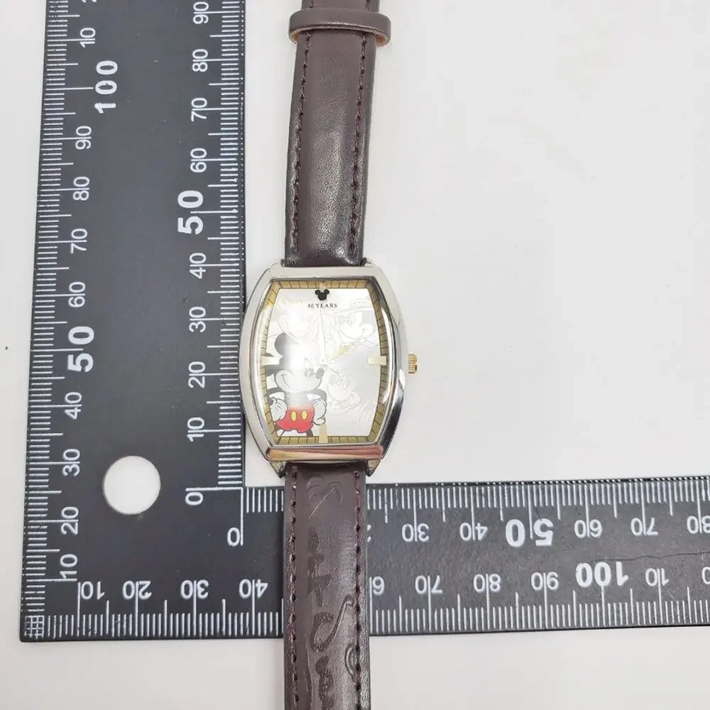Disney Mickey Mouse 80th Anniversary Watch Silver/Brown